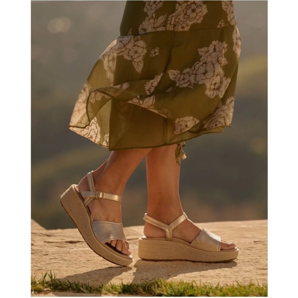 $150 NIB ABEO 8.5 Devyn Sandal Wedge Metatarsal Orthotic Neutral Solstice Buckle